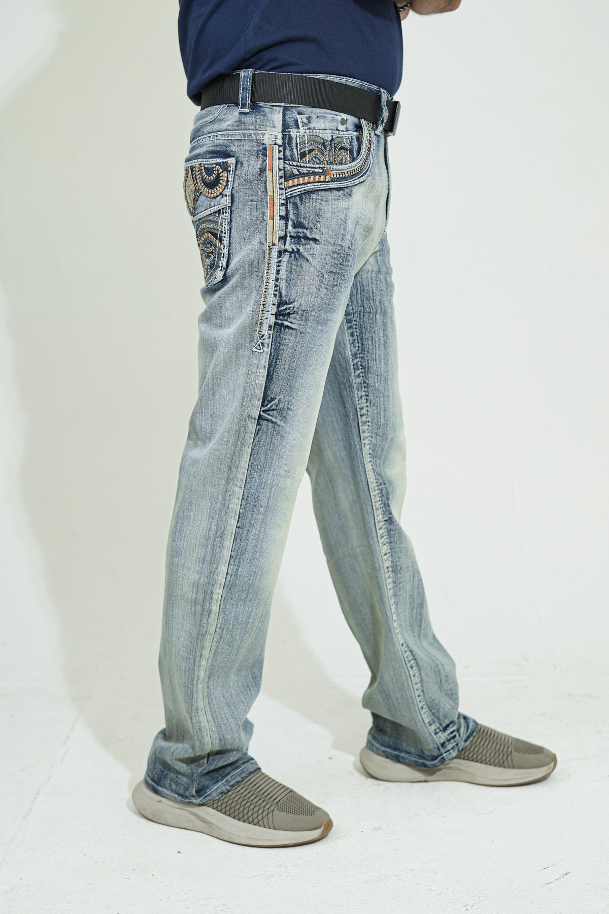 Imperial Crest Embroidered Denim Jeans