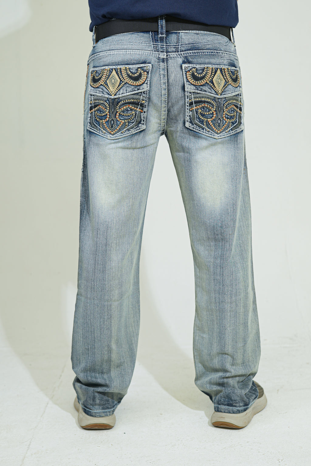 Imperial Crest Embroidered Denim Jeans