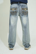 Imperial Crest Embroidered Denim Jeans