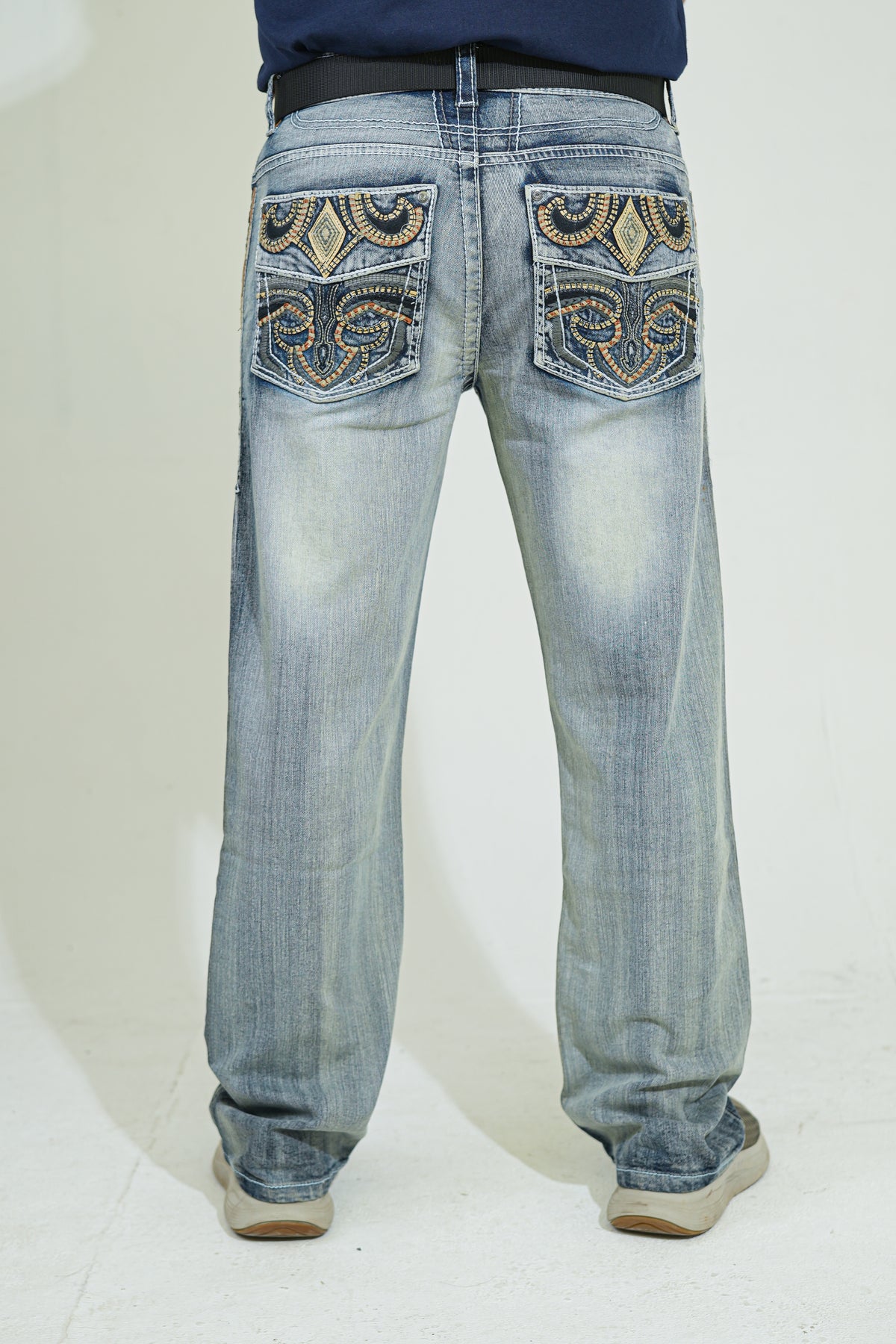Imperial Crest Embroidered Denim Jeans