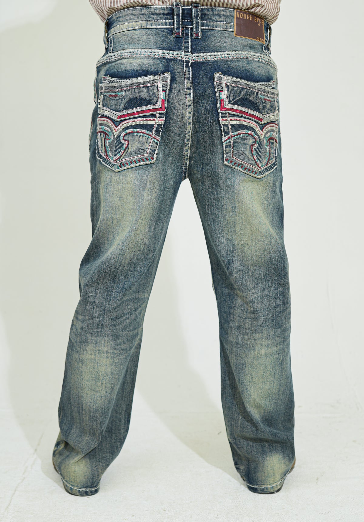 Dusty Slate Straight-Leg Jeans