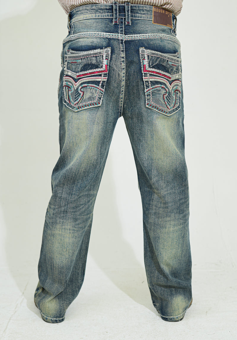 Dusty Slate Straight-Leg Jeans