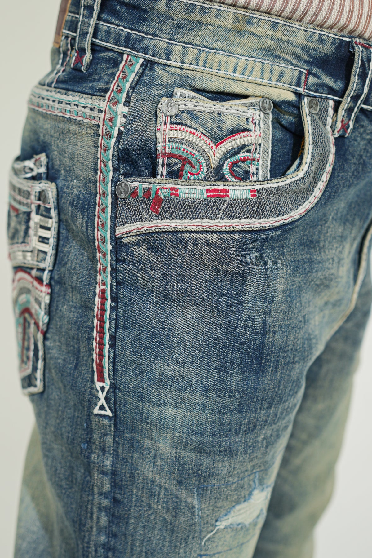 Dusty Slate Straight-Leg Jeans